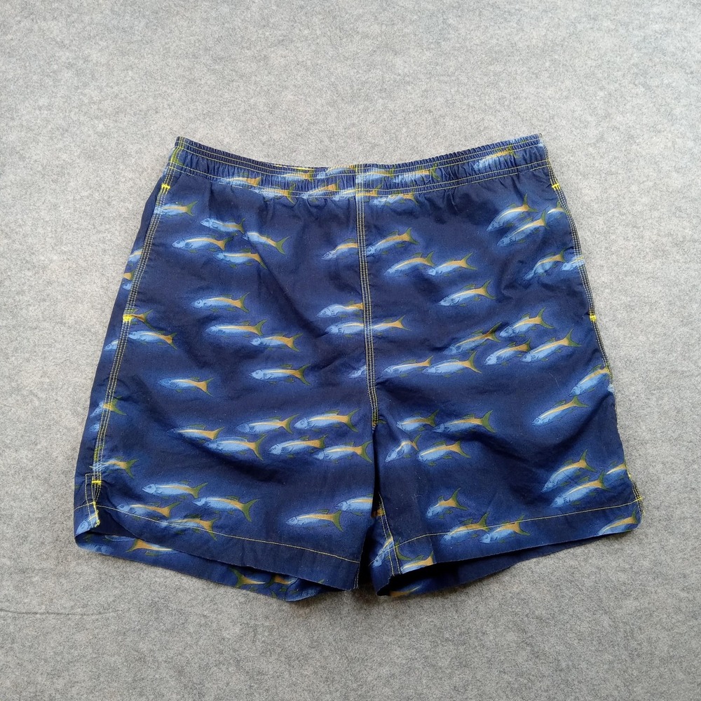 Chaps‎ Ralph Lauren Swim Trunks Mens Medium Fish Shorts Mesh Lined Bathing Suit